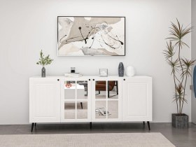 Resim Minar Kale Konsol Cam Kapak İlkbahar Beyaz Aynalı Beyaz Beyaz 