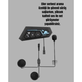 Resim Kont BT22 Motosiklet Kask Içi Bluetooth Kulaklık Interkom Destekli 