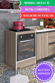 Resim Kenzlife Ankastre Fırın Modülü Kabini Helyum Mat Cordo Suntalam 85(Y)*60(G)*57(D)ocak Dolabı Kapaksız Ayaksız 