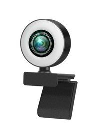 Resim 1080p Hd Webcam İle Mikrofon Ve Ayarlanabilir Işık, Canlı Yayın, Online Ders Ve Toplantılar İçin Usb Plug & Play Kameralar 