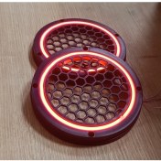 Resim Woodhub 16CM Kırmızı Neon Işıklı Hoparlör ve Midrange Kapağı 1takım (2ADET) 