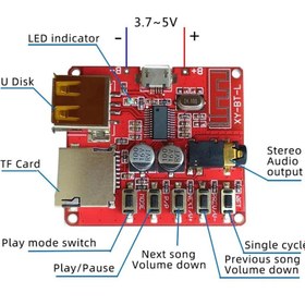 Resim TLS Robotik Bluetooth MP3 Modülü (SD Kart Girişi, USB 2.0) 