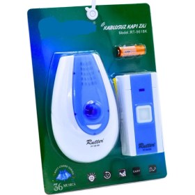 Resim Kablosuz Kapı Zili Uzaktan Kumandalı Kapı 30 Farklı Sesli Uzun Mesafeli - (1 Buton + 1 Zil) 