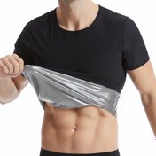Resim Erkekler için Spor Karın Germe Terleme Kısa Kollu, Erkekler için Spor Terleme Kısa Kollu, Erkekler için Sauna Kısa Kollu, Fitness Antrenman Kısa Kollu, Erkekler için Sıkı Terleme Kısa Kollu 