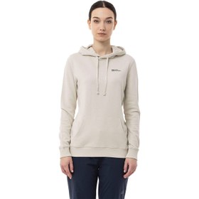Resim JACK WOLFSKIN Kadın SWEATSHIRT Alice Hoody Krem Kapüşonlu 
