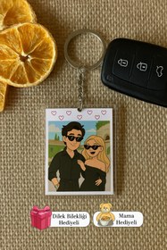 Resim Merit Flower Mini Buket Kişiye Özel Animasyon Fotoğraflı Anahtarlık, Sevgiliye Resimli Hediye 