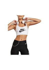 Resim Nike Swoosh Dri-fit Futura Bra Beyaz Kadın Sporcu Sütyeni Beyaz 