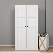 Resim Lucas 2 Kapılı Yüklük, Yorgan, Yastık Dolabı - Mat Beyaz Beyaz 