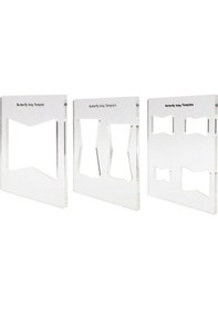 Resim Samdoo 3 Parça Kelebek Dekoratif Ahşap Şablon Seti - 7 Farklı Boyutlu Router Aksesuarı 