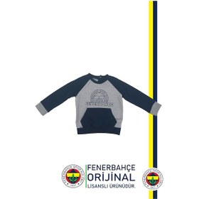 Resim Fenerium Fenerbahçe Fb Logo Sarı-lacivert Bebek Sweat Gri - Lacivert 