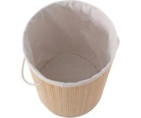 Resim Kaia Life Decohandy Yuvarlak Bambu Kirli Sepeti 