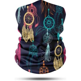 Resim Dair Aksesuar Düş Kapanı Desenli Motosiklet Boyunluk Bandana 