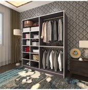 Resim Kenzlife giysi dolabı fikret 180*180*45 gri gardırop 