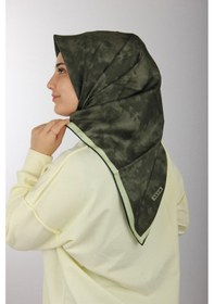 Resim AKER Koyu Somon Ipek Tivil Eşarp 7208713-991 - 90x90 / Haki Haki 