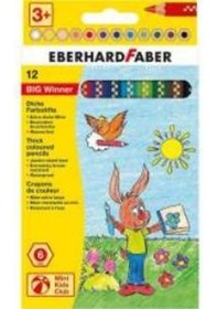 Resim Eberhard Faber Big Winner Jumbo Kuru Boya Kalemi 12Li 518712 