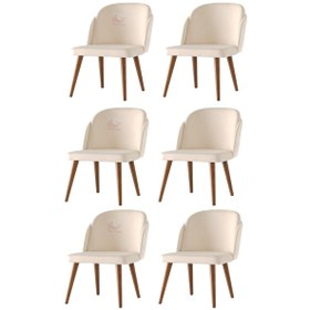 Resim Sweethomemasasandaly 6 Adet Limon Sandalye Ahşap Ceviz Sandalye Mutfak Salon Yemek Oda 