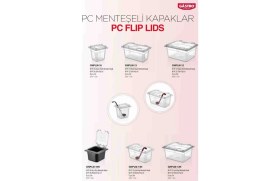 Resim Gastroplast Gnplm-13 Kapalı Köşeli Polikarbon Kapak ve 1/3-150 Şeffaf Polikarbon Küvet 