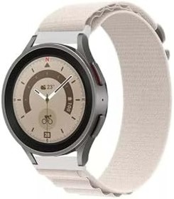 Resim Samsung Galaxy Watch 4 5 Pro 6 7 Seri 40 44mm Classic 42 43 45 46 47mm Uyumlu Alpine Kumaş Kordon Starlight 