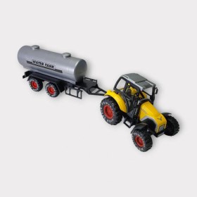 Resim Çek Bırak Römorklu Traktör 25cm - Sarı Su Tanklı Sarı 
