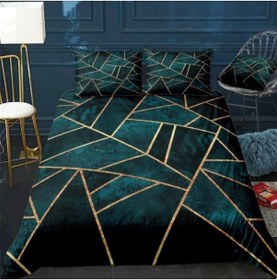 Resim Çift Kişilik 4 Parça Organik Pamuk Saten Nevresim Takımı Sarı - Siyah 