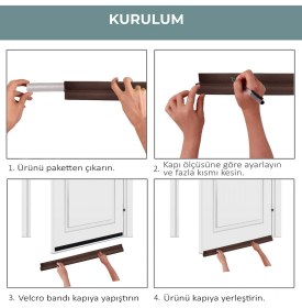 Resim Byens Kapı Altı Rüzgar Önleyici Isı Yalıtım Süngeri Eşik Altlığı 