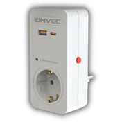 Resim Genel Markalar Onvec Basic 20W Hızlı Şarjlı Usb/Type-C Akım Ve Şok Korumalı Priz 720 Joule 