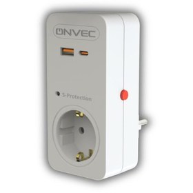 Resim Genel Markalar Onvec Basic 20W Hızlı Şarjlı Usb/Type-C Akım Ve Şok Korumalı Priz 720 Joule 