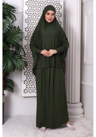 Resim 2 Parça Pratik Namaz Elbisesi 8016 Haki 