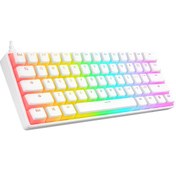 Resim Rampage KB-R135 PARVUS Beyaz Type-C Bağlantılı RGB Puding Tuşlu Red Switch US Gaming Oyuncu Klavye 