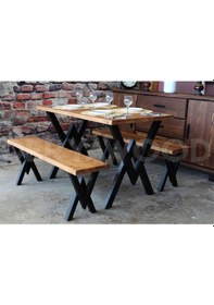 Resim Doğal Ahşap Yemek Masası-8 Kişilik Masa-70-180 