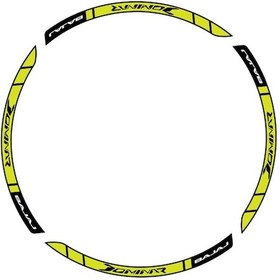 Resim Bajaj Dominar Neon Sarı Beyaz Jant Sticker Modeli 