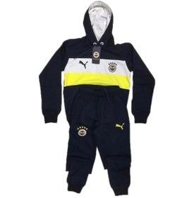 Resim Kısmetsepeti Çocuk 5-16 Yaş Iki Iplik Penye Kumaş Kapüşonlu Eşofman Takım Lacivert 