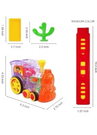 Resim Domino Taşı Dizen Pilli Tren - Renkli Domino Taşları Dizen Tren 