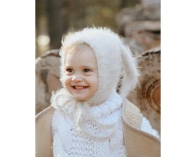Resim Ohlala Koala Tavşan Kulaklı Bej Bebek Beresi Model 9 Kız Çocuklar İçin Sevimli Aksesuar 