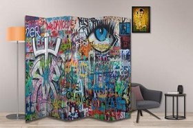 Resim Grafiti Tasarımlı Oda Bölücü Paravan 180 x 200 cm 