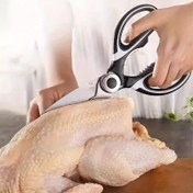 Resim Kümes, Ördek ve Balık Kesimi için Dayanıklı Mutfak Makası - 420 Paslanmaz Çelik Gıda Güvenliği Çok Amaçlı Makaslar, Keskin Bıçaklar & Ergonomik Saplar ile Pişirme, Yemek Hazırlama, Şık Tasarım, Yüksek Kaliteli Mutfak Aleti 