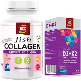 Resim Collagen Tip 1-3 Balık Kollajen Cla Biotin 180 Tablet+vitamin D3-k2 20 Ml 