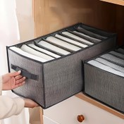 Resim FOREMS 9 Bölmeli Kot Saklama Kutusu - Katlanabilir Dokumasız Kumaş Dolap Düzenleyici, 43.94cm x 24.89cm x 19.81cm Pantolonlar için, Gardırop ve Ev Organizasyonu, Hafif Tasarım, El Tutma Kulplu 