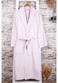 Resim Baveno %100 Pamuk Özel Seri Yazı Nakışlı Kadife Şalyaka Bornoz 