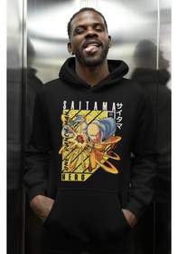 Resim Sevbano Tasarım One Punch Man Saitama Hero Baskılı Unisex Oversize Anime Siyah 