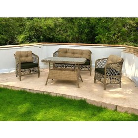 Resim Tu Tienda Tire 2 1 1 Masa Bahçe Balkon Mobilyası,bambu-yeşil Yeşil-saman 