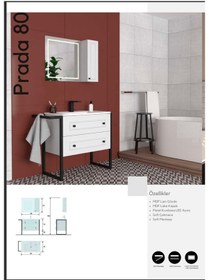 Resim Evros Prada 80 cm Banyo Dolabı Beyaz 