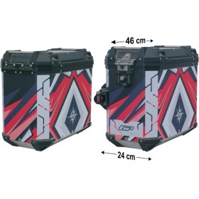Resim Gp Kompozit DSN10 Universal 40 Lt x 2 Desenli Alüminyum Motosiklet Yan Çanta Seti 