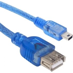Resim İntora USB 5 Pin Erkek-Usb Dişi 30 cm Şeffaf Ipod Kablosu 