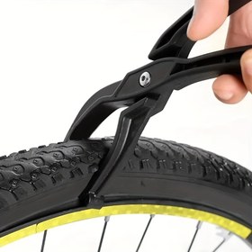 Resim 1 Adet Sağlam ABS Bisiklet Lastiği Kaldırma Aparatı - Ergonomik Tutuşlu Dağ Bisikleti Lastik Sökme Pensesi, Güvenli Tamir ve Bakım için Hassas Lever Mekanizması (Siyah), Çift Renk Saplı, Dayanıklı Yapı 