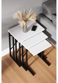 Resim Zg2 Metal Ayaklı Zigon Sehpa - Beyaz Zg2-beyaz 