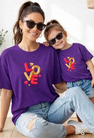 Resim genosha Anne Kız 100% Pamuk T-shirt Mama Mini Mother Daughter TEKLİ FİYAT 
