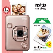 Resim Instax mini LiPlay Hybrid Blush Gold Fotoğraf Makinesi 20li mini Film 
