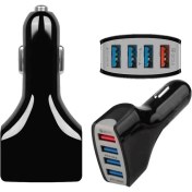 Resim Araç Şarj Cihazı 4 USB Girişli Hızlı Şarj Cihazı Uyumlu 