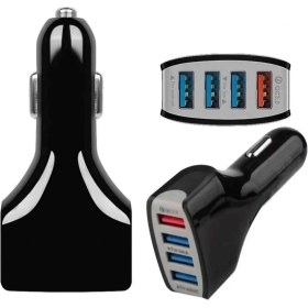 Resim Araç Şarj Cihazı 4 USB Girişli Hızlı Şarj Cihazı Uyumlu 